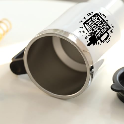 Image of IGP Personalized Stainless Steel Travel Mug | Same Day Delivery | Custom Name Travel Mug with Lid & Handle | Reusable Coffee Tumbler | Present for Men, Women, Boys, Girls & Kids