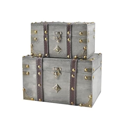 Trendy Boy Scatola portaoggetti vintage fatta a mano da 2 pezzi/set - Scatola decorativa portaoggetti vintage in legno (301-Combo5)