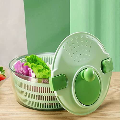 Small Salad Spinner, 4L Vegetable Washer with Crank Handle & Colander Basket for Home Kitchen Camping, Picnic - Image 2