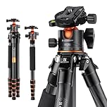 K&F Concept Carbon Fiber Camera Tripod, 62inch Compact Lightweight Tripod Monopod with Ball Head Carrying Bag Loading Up to 33lbs/15KG for DSLR Canon Nikon Sony A255C2+BH-36L