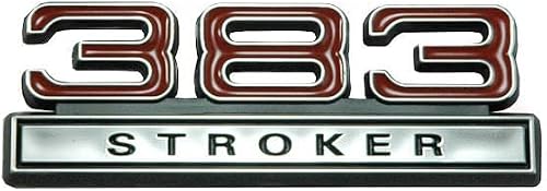 Chrome & Red SUV Car 4" Long Pair Stroker 383 6.2 Engine Emblems