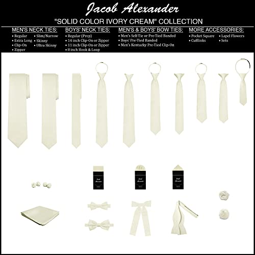 Jacob Alexander Solid Color Men's Regular Tie - Ivory Cream