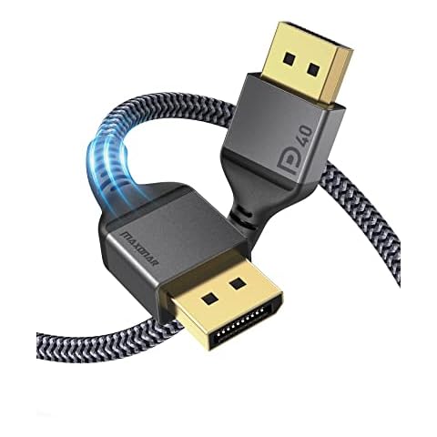 Maxonar VESA Certified DisplayPort 2.1 Cable, 16K DisplayPort Cable 2.0 Supports 80Gbps,16K@60Hz, 10K@60Hz, 8K@60Hz, 4K@165Hz, HDR, HDCP 2.2, 3D, ARC for Gaming Monitor, TV, PC, Laptop(6.6FT/ 2M) Cover