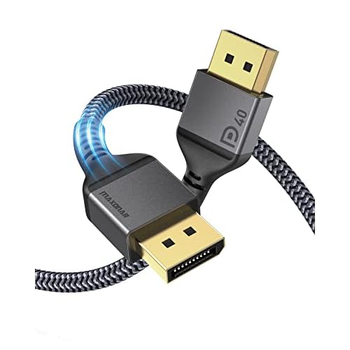 Maxonar VESA Certified DisplayPort 2.1 Cable, 16K DisplayPort Cable 2.0 Supports 80Gbps,16K@60Hz, 10K@60Hz, 8K@60Hz, 4K@165Hz, HDR, HDCP 2.2, 3D, ARC for Gaming Monitor, TV, PC, Laptop(6.6FT