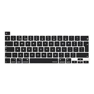 MOSISO Keyboard Cover Compatible with MacBook Pro 13 inch 2025-2020 M2 M1 A2338 A2289 A2251, Compatible with MacBook Pro 16 inch 2020 2019 A2141 Touch ID, Protective Silicone Skin, Black