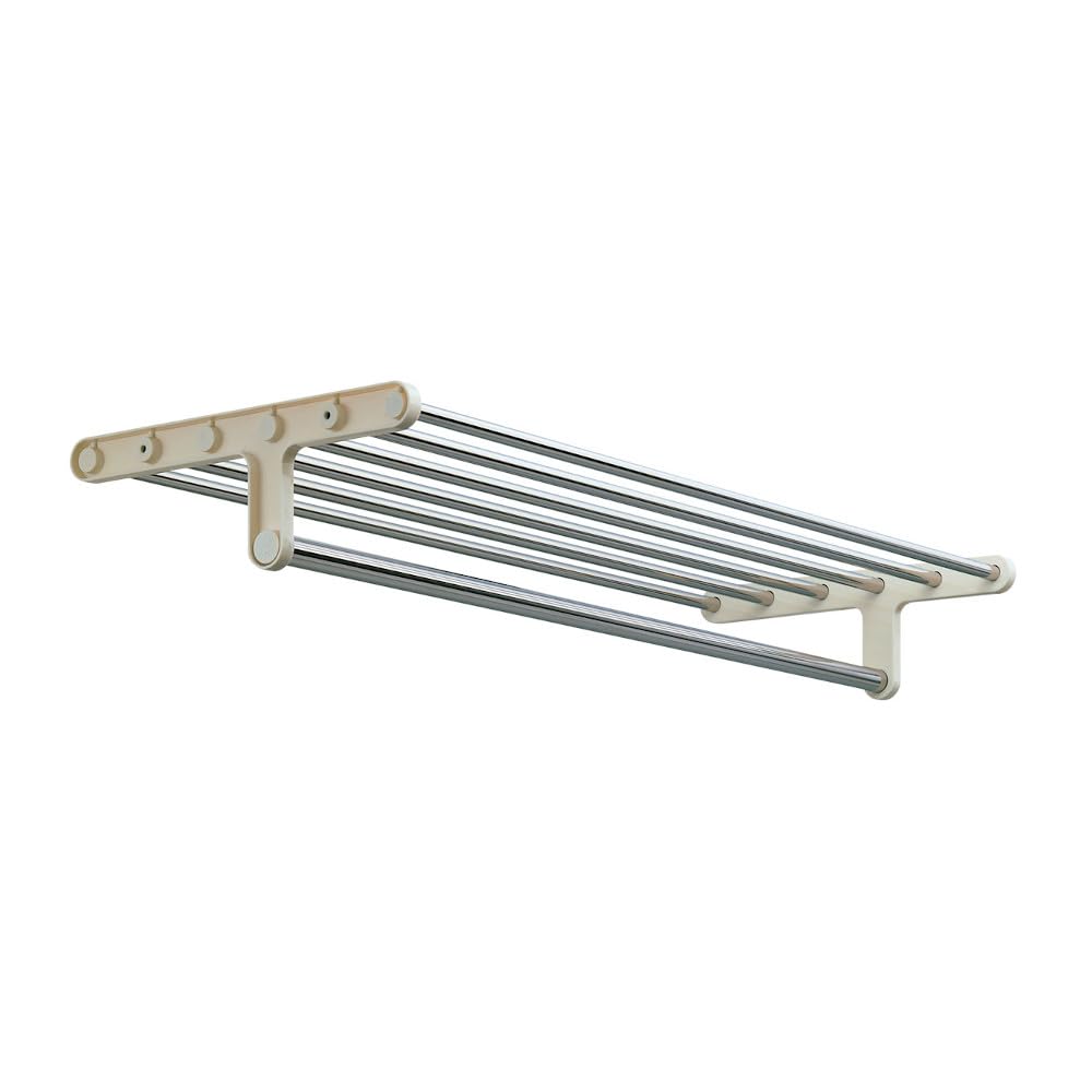 ユニオン パイプ棚 ステンレス ミラー＋樹脂 ホワイト サイズ：巾（W