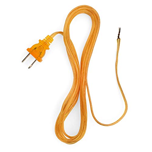 12 Foot Gold Lamp Electrical Cord for Making New Lamps & Repairing Old Lamp Cords - 12 Foot Lamp Cord with Plug Ideal Size for Floor Lamp Cord - Lamp Repair Wire for Lamp Cord Replacement Projects
