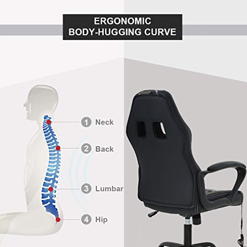 Racing Gaming Chair Home Office Chair Ergonomic Desk Chair Massage Pu Leather Computer Chair With Lumbar Support Headrest Armrest Task Rolling Swivel Chair For Adults(Camo) #TOP4