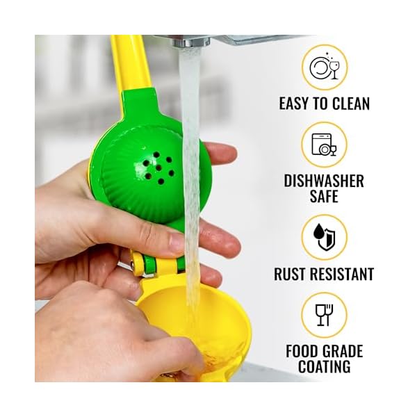 Metal 2-In-1 Lemon Squeezer Manual - Sturdy, Max Extraction Hand Juicer Lemon Squeezer Gets Every Last Drop - Easy to Clean Manual Citrus Juicer - Easy-to-Use Lemon Juicer Squeezer - Image 6