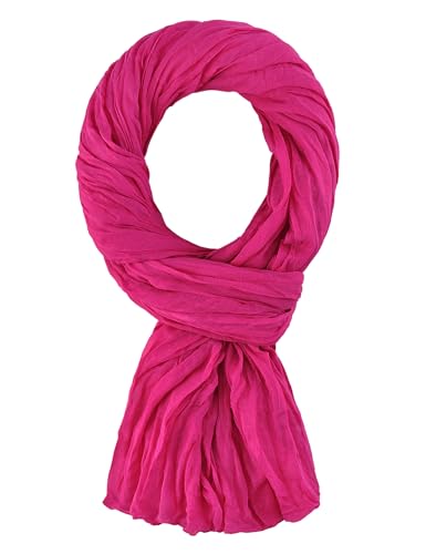 ALLEE DU FOULARD - Cheche, Écharpe, Chale Premium - Rose Fuchsia - 100% Coton - Taille 200 X 110...