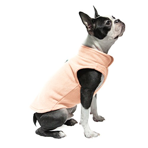 Image of Gooby Fleece Vest Dog Sweater - Peach, Small - Warm Pullover Fleece Dog Jacket with O-Ring Leash - Winter Small Dog Sweater Coat - Cold Weather Dog Clothes for Small Dogs Boy or Girl (Pack of 2)