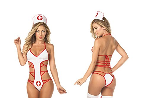 Befox Krankenschwester Weiß Halloween Cosplay Kostüm Dessous Strappy Uniform Versuchung Sexy Dessous Anzug – Bild 4