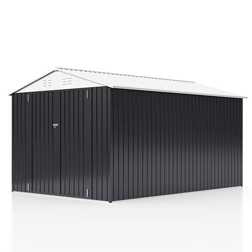 Image of Polar Aurora Outdoor Storage Shed White 8x12 FT