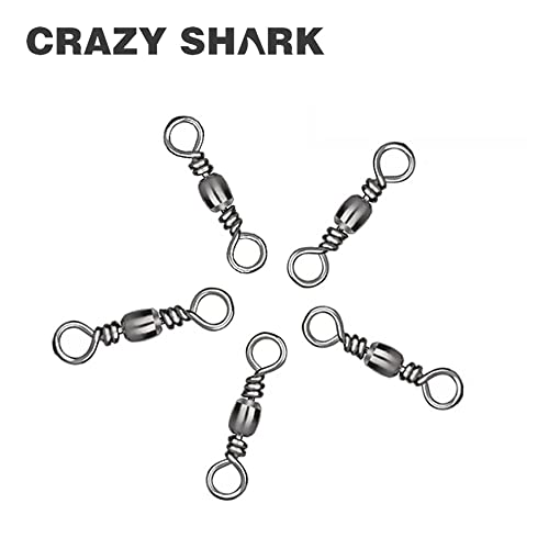 CRAZY SHARK 50pcs Fishing Barrel Swivels Rolling Swivels, Fishing Connector, Sea Fishing Rolling Bearing Snap Connector - Image 3