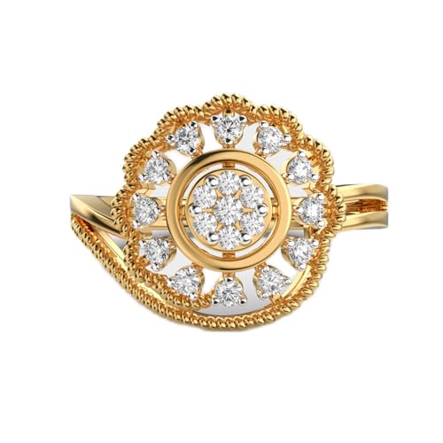 Bague moissanite argent 925 halo fleuri chic pour soirée
