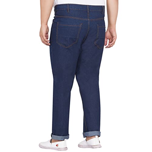 Image of JOHN PRIDE Plus Size Men's Stretchable Mid-Rise Comfort Fit Clean Look Cotton Jeans for Men