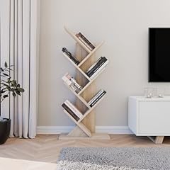 ComfortCove Libreria albero, Libreria dell'albero, Libreria da scrivania, Libreria da terra, 7 ripiani, Sonoma