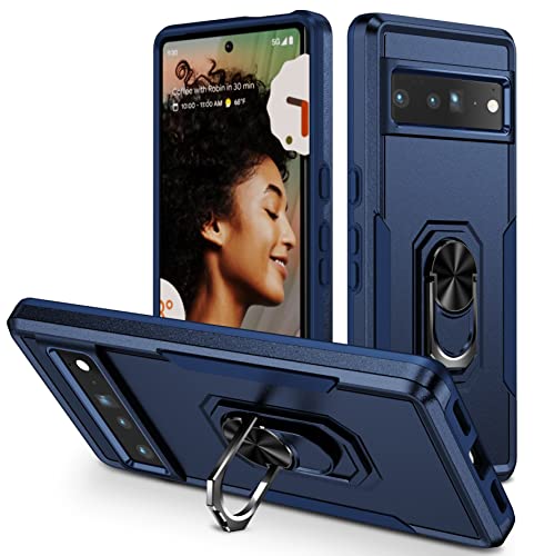 Coque Google Pixel 7 Pro antichoc militaire avec support aimanté bleu