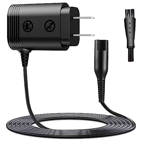 Braun Shaver Charger, 12V 400mA Wall Power Adapter for Braun Shaver Series 1 3 5 7 9 + Razor Cleaning Brush Cover