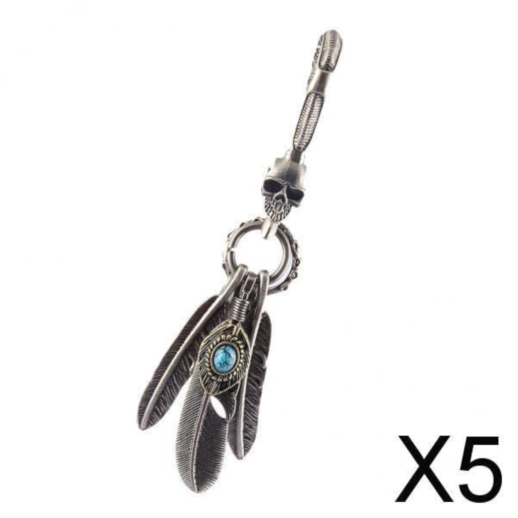 Retro Boho Cool Turquoise Punk Rock Keychain Ring