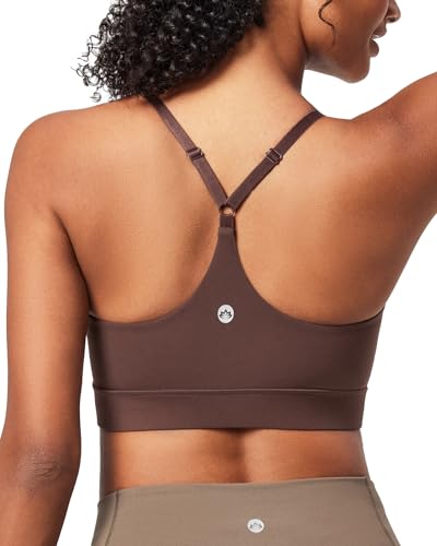Image of Heathyoga Sports Bras for Women Adjustable Strappy Sports Bra Y-Back Low Impact Racerback Workout Bra with Removable Pads