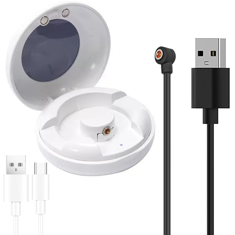 [1+1pc] Smart Ring Charger, Magnetic Charging Box and Portable Charger with Cable for Fitness Ring with Magnetic Charging Port (Not Wireless Case!)-image-38