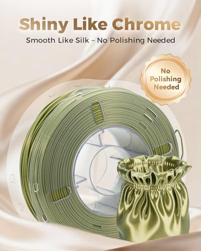 Image of VOXELAB Silk+ PLA Filament 1.75mm, Shiny Chrome-Like Finish with Enhanced Layer Adhesion, 1kg (2.2lbs) for Most FDM 3D Printers, Smooth & Flawless Printing(Bronze)