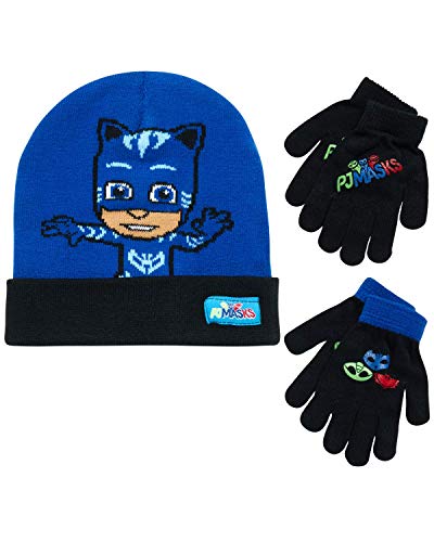Image of PJ Masks Winter Hat and 2 Pair of Gloves or Mittens Set (Age 2-7)