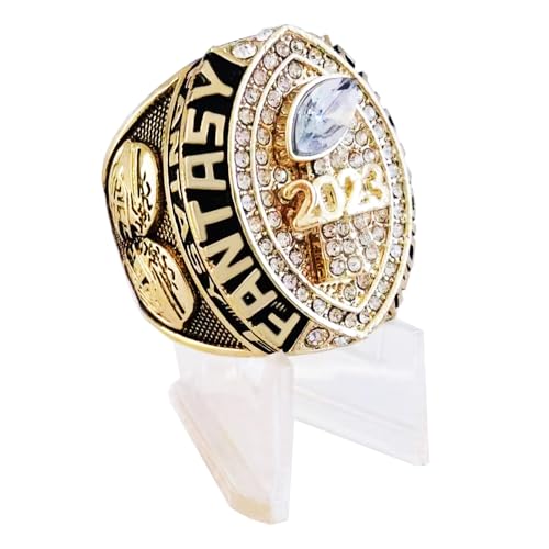 Bague Fantasy Football 2023 taille 11 en zinc et diamant blanc pour vainqueur de ligue