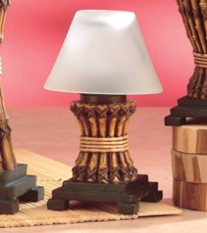 Bamboo Glass Tea Light Lamp