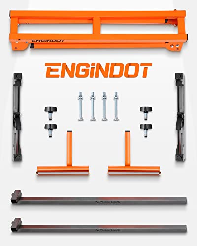 Engindot Miter Saw Stand With Durable Iron Skeleton Frame, 21.6Lbs Lightweight Saw Stand, 76-4/5'' Max Sliding Rail, Compatible & Portable, Quick To Install And Remove, Compatible With Most Brands #TOP7