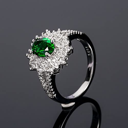 925 silver Super Flash Emerald encrusted Ring Fashion Temperament Green Zircon Gem Ring Ring Ring Found Diamond Ring Found Female Jewelry Earrings4
