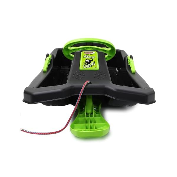 Snow Play Bob Black Devil – Robuster Kinderbob mit Lenkrad und Handbremse – Bild 6