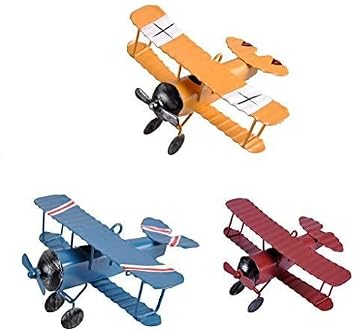 3pc Vintage Metal Planes Model Iron Retro Aircraft Glider Biplane Pendant Model Airplane,Christmas,Home Decor,Ornament,Desktop Decoration