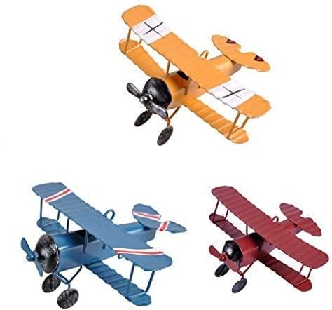 TTKBHHQ 3pc Vintage Metal Planes Model Iron Retro Aircraft Glider Biplane Pendant Model Airplane Kids Toy,Christmas,Home Decor,Ornament,Desktop Decoration