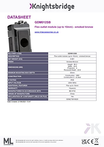 Flex Outlet Module (up to 10mm) - Smoked Bronze - Image 2