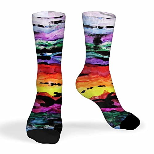 Image of Pehede Socks Mens Fun Dress Socks for Women Funny Novelty Crazy Design Socks