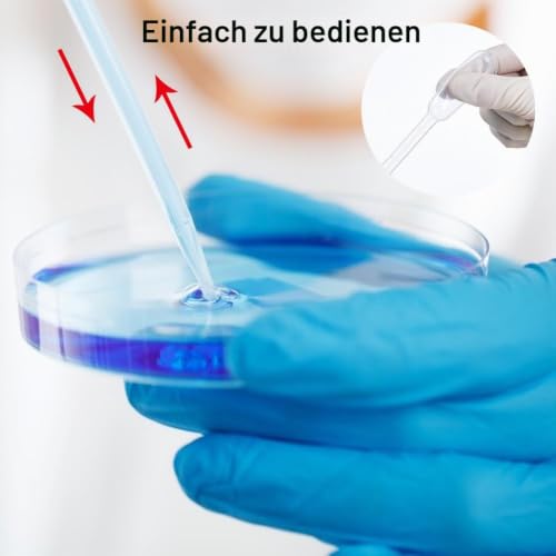 Petrischalen mit Deckel, Kunststoff Petrischalen, Petrischalen, Petrischalen Sterile, Petrischale Transparent, für Schulen und Laborkultur Bakterienhefe, 70mm, mit 2 Tropfer(3ml), 10 Stück
