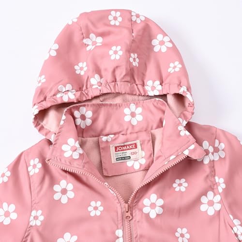 Kids Girl's Winter Coat Jacket Hooded Kids Toddler Flower Print Parka Outwear Warm Hooded Jacket Snow (Pink, 5-6 Years)3
