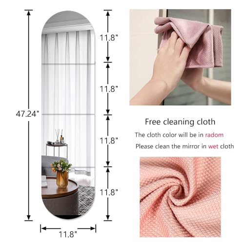 Image of Full Body Length Mirrors for Walls Acrylic Plexiglass Mirrors Wall Mounted Frameless Square Makeup Large Long Mirror for Home Workout Hallway Mirror (12x12 inch)