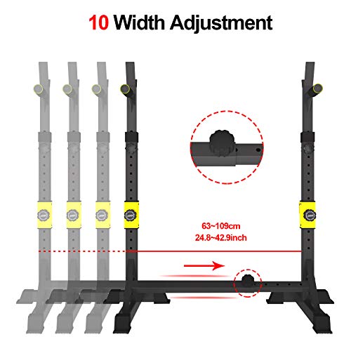 Uboway Barbell Rack Squat Stand Adjustable Bench Press Rack 550LBS Max Load Multi-Function Weight Lifting Home Gym Fitness