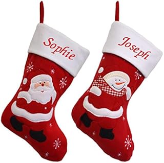 Luxury Deluxe Personalised Embroidered Christmas Classic Santa/Snowman Xmas Stocking (Snowman)