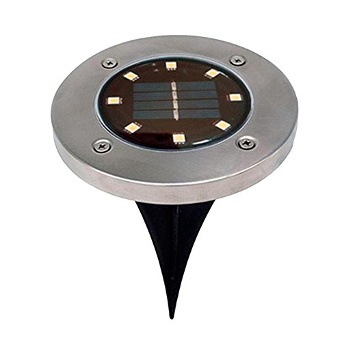 Preisvergleich Produktbild Solarbetriebene Bodenleuchten, YooGer 8 Outdoor LED Solarweg beleuchtet, Garten-Landschaftswarme weiße Beleuchtung für Yard-Fahrstraßen-Rasen-Bahn-Gehweg-D...