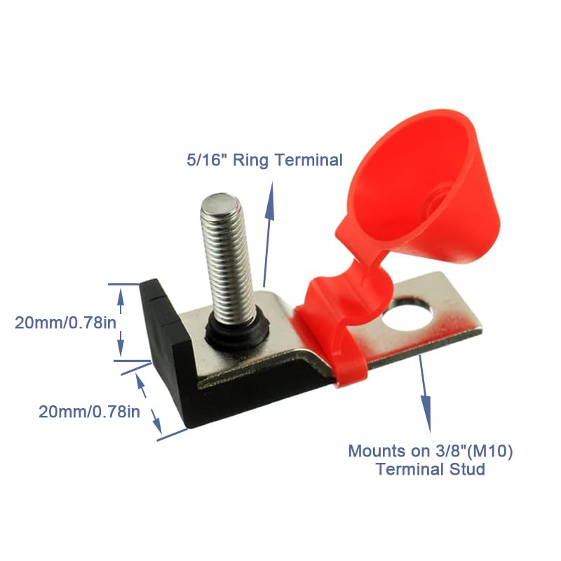 Miniatura 3 de BOJACK Bloque de fusibles de terminales 30-300 AMP Fusible de batería con clasificación marina MRBF (fusible único)