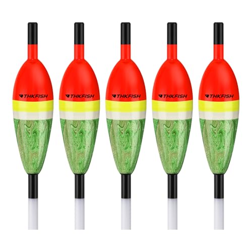 THKFISH Visdobbers Balsa Hout Slip Bobbers, Visdobbers Stick Slip Bobber voor Vissen Crappie Bluegill Forel Bass Panfish Meerval Snoekbaars 5 STKS (#3: 1,8 cm * 5 stuks)