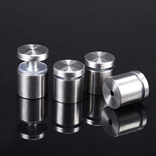 Pelopy Sign Standoff Screws Advertising Screws Stainless Steel Wall Standoff Mounts Glass Acrylic Nail, 8 Pieces (1 X 1 Inch) #TOP2