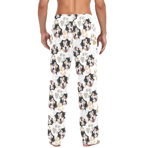 Men's Australian Shepherd Dog Pajama Pants Cotton Soft Comfy Sleep Lounge Pants Pjs Bottoms2