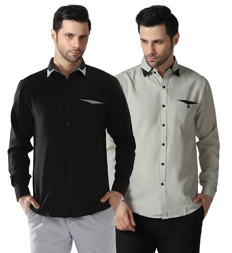 Image of TAGDO Men's Full Sleeve Shirt | Pocket Design and Spread Collar Shirt for Man (2054)