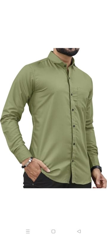 Image of Mens Solid Slim Fit Shirt | Formal Shirts | Men Office Wear | Formal Shirts for Men Office Wear Branded 102-Plain Shirt