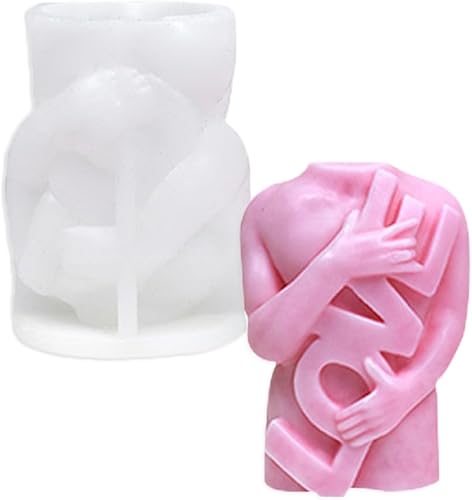 Tone Fun Moldes abstractos de silicona con forma de pareja para hacer velas, resina, velas de aromaterapia, jabón de cera hecho a mano, decoración
